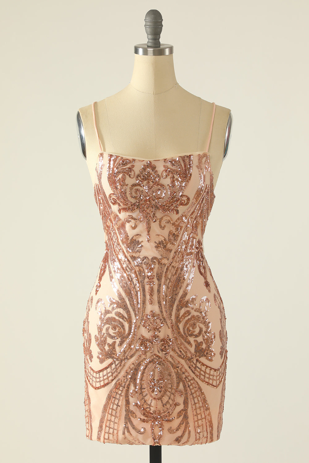 Navy Sequin Graduation Dress