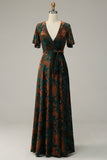 Burnout Velvet Dark Green Mother of the Bride Dress
