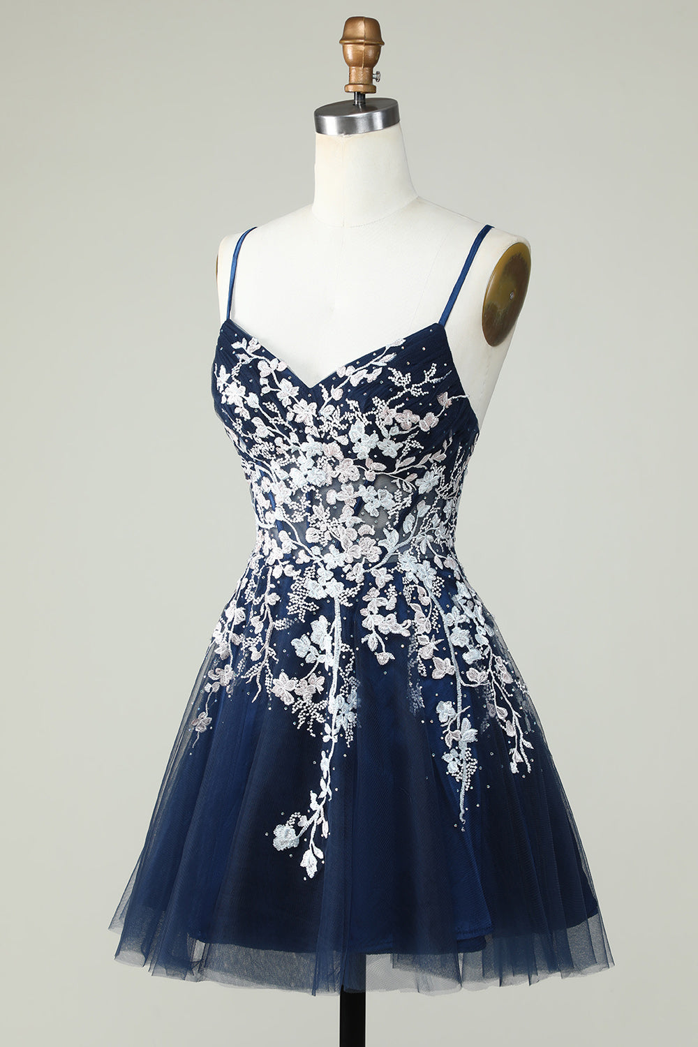 Dusty Sage Spaghetti Straps Graduation Dress With Criss Cross Back