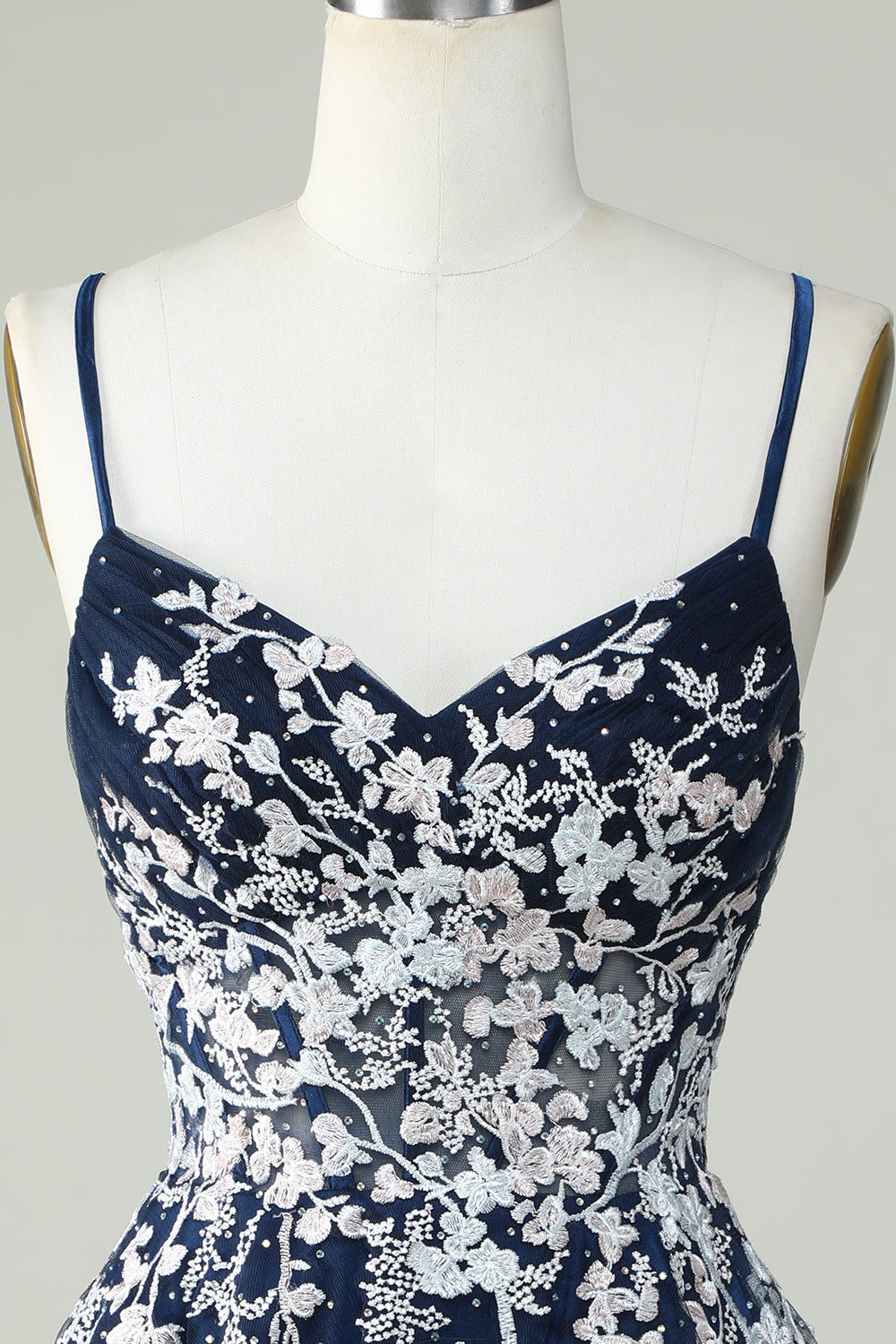 Dusty Sage Spaghetti Straps Graduation Dress With Criss Cross Back