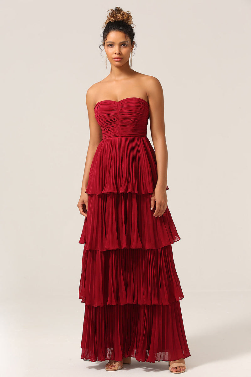 Strapless tiered hot sale ruffle dress