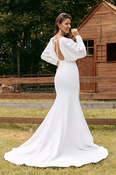 【Crayme,】volume sleeve mermaid dress YYYHQ0262_Ivory_4_26b90528-