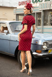 Red Polka Dots 1960s Dress with Bow