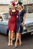 Red Polka Dots 1960s Dress with Bow