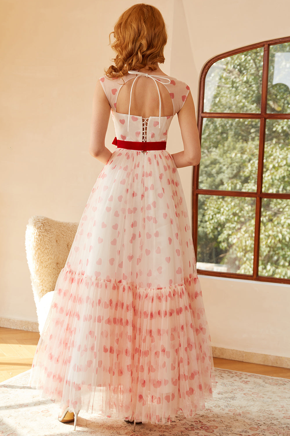 Princess A Line Sweetheart Long Prom Dress with Bowknot