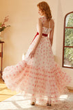 Princess A Line Sweetheart Long Prom Dress with Bowknot