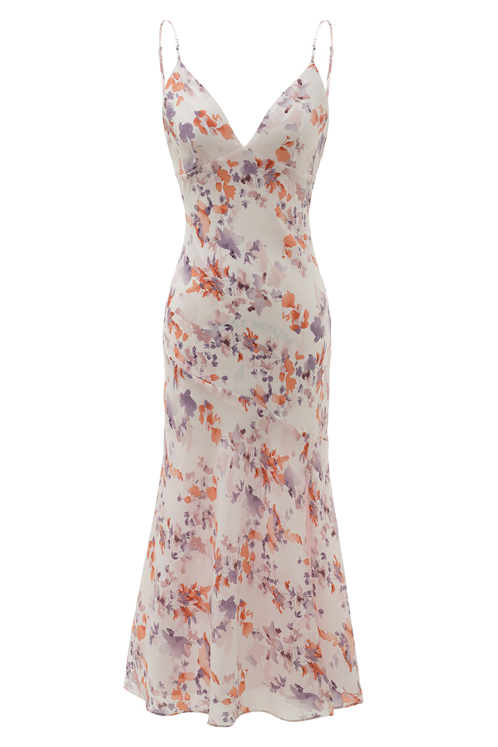 White Purple Flower Print Summer Dress