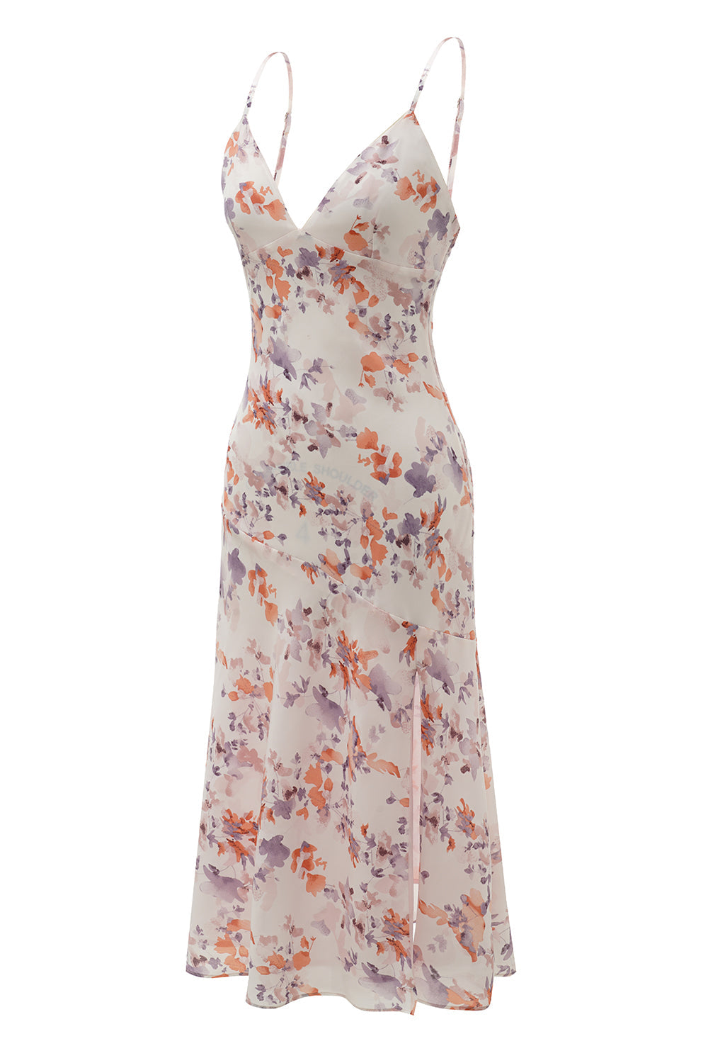 White Purple Flower Print Summer Dress