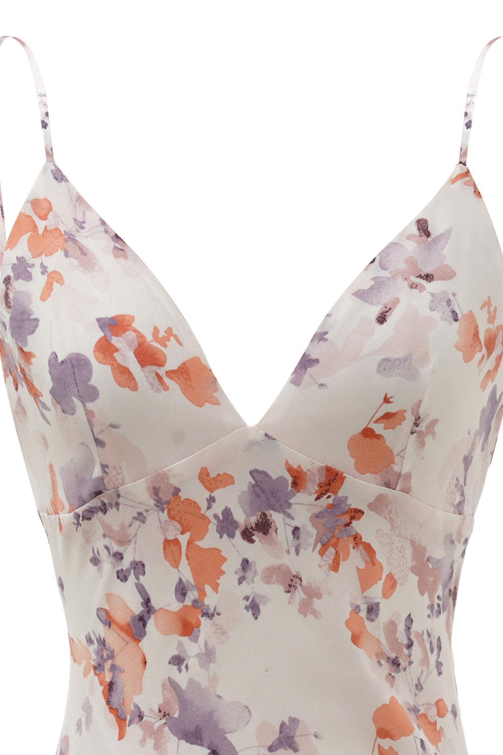 White Purple Flower Print Summer Dress