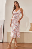 Sheath Spaghetti Straps Floral Print Summer Dress