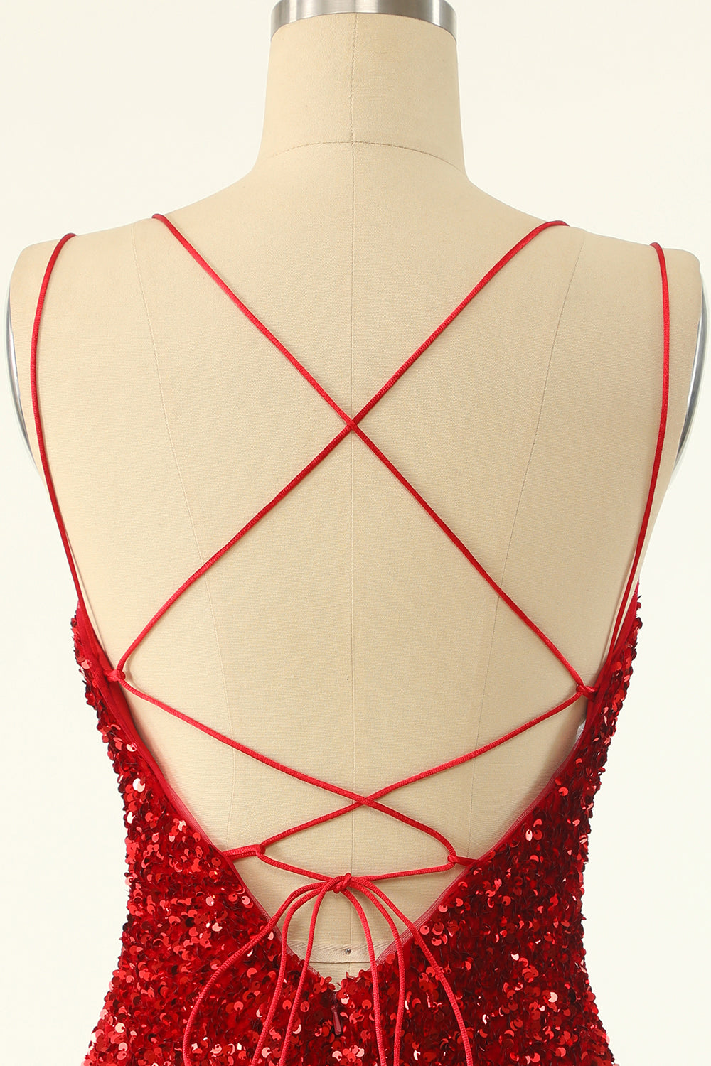 Red Sequins Tight Short Graduation Dress