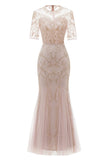 Lilac Mermaid Long 1920s Dress With Sleeves