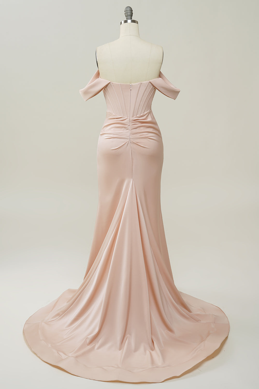 Blush Off The Shoulder Mermaid Prom Dress