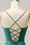 Dark Green Spaghetti Straps Mermaid Prom Dress