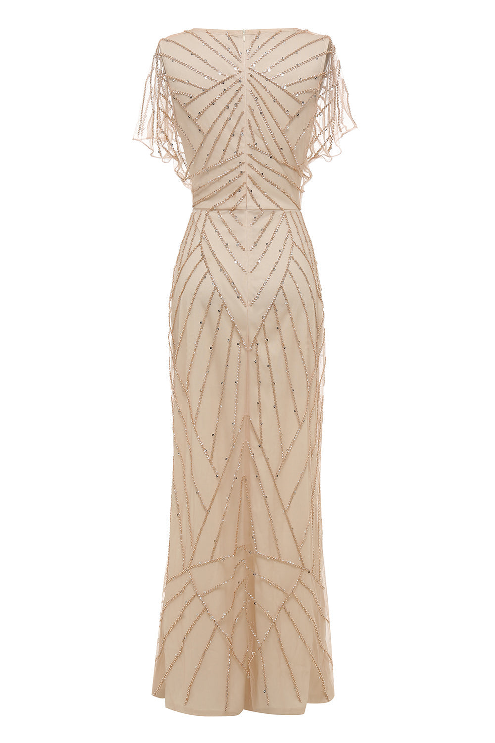 Sheath V Neck Light Khaki Mother of the Bride Dress with Beading