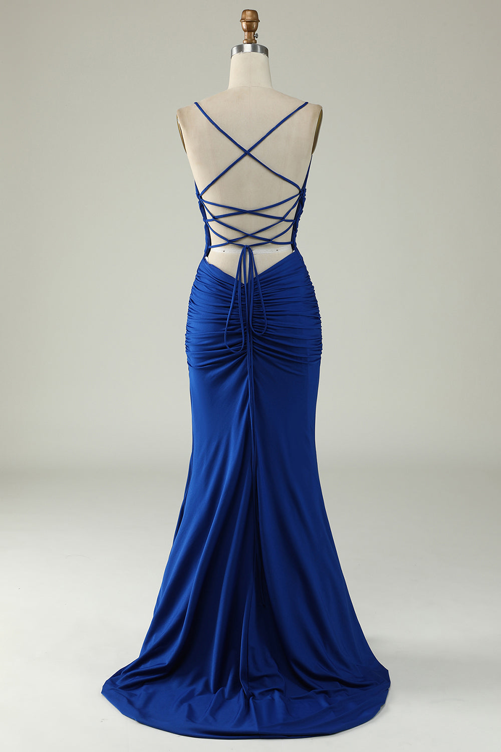 Mermaid Spaghetti Straps Dark Green Plus Size Prom Dress with Criss Cross Back