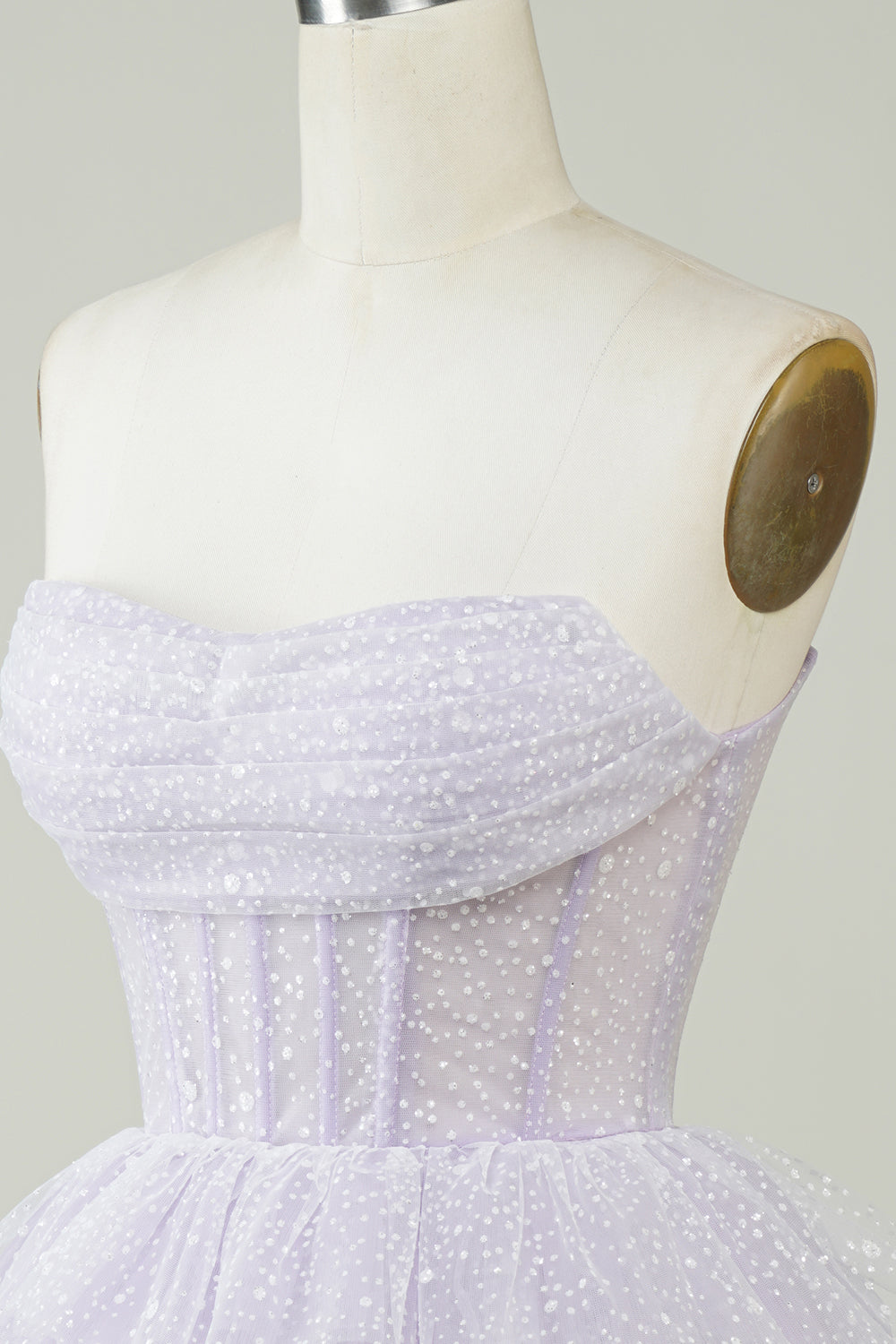 Sparkly Purple Corset Tiered Cute Homecoming Dress