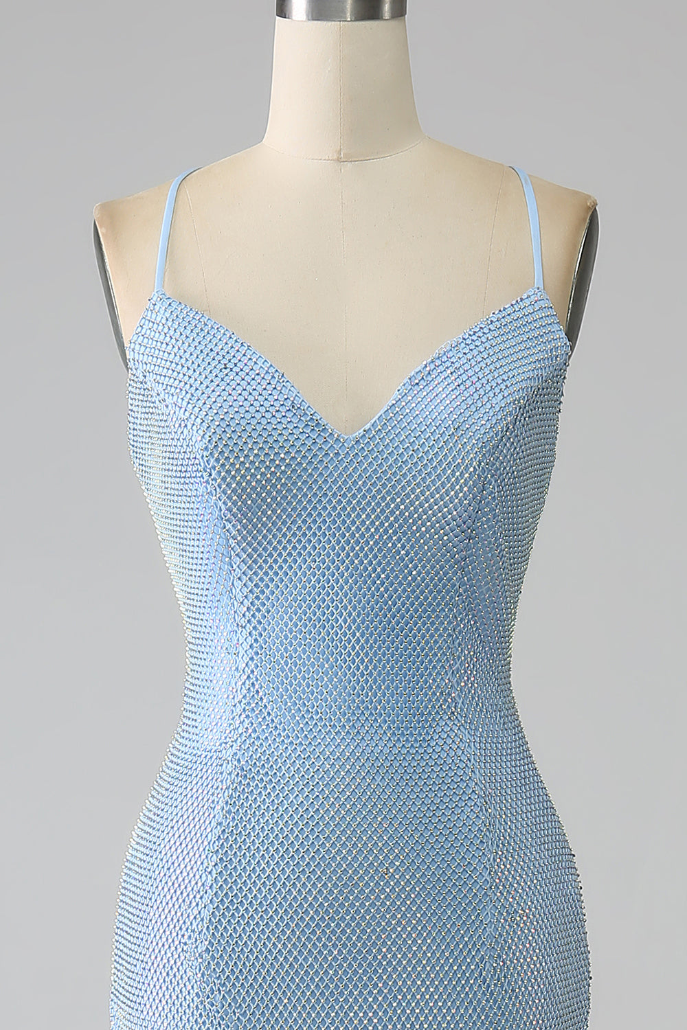 Mermaid Blue Long Prom Dress with Slit