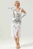 Black and Gold Sequin 1920s Dress