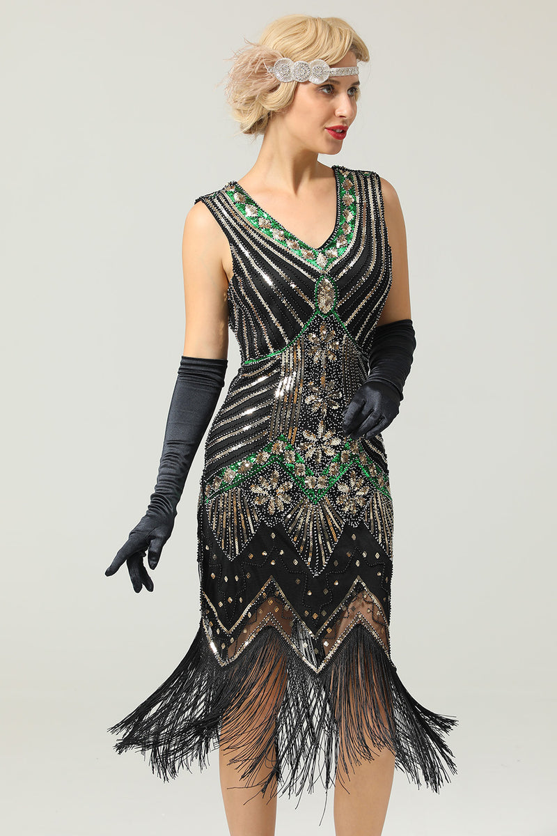 Zapaka Women Black Ivory 1920s Dress Sexy Backless Vintage Party Dress –  Zapaka CA