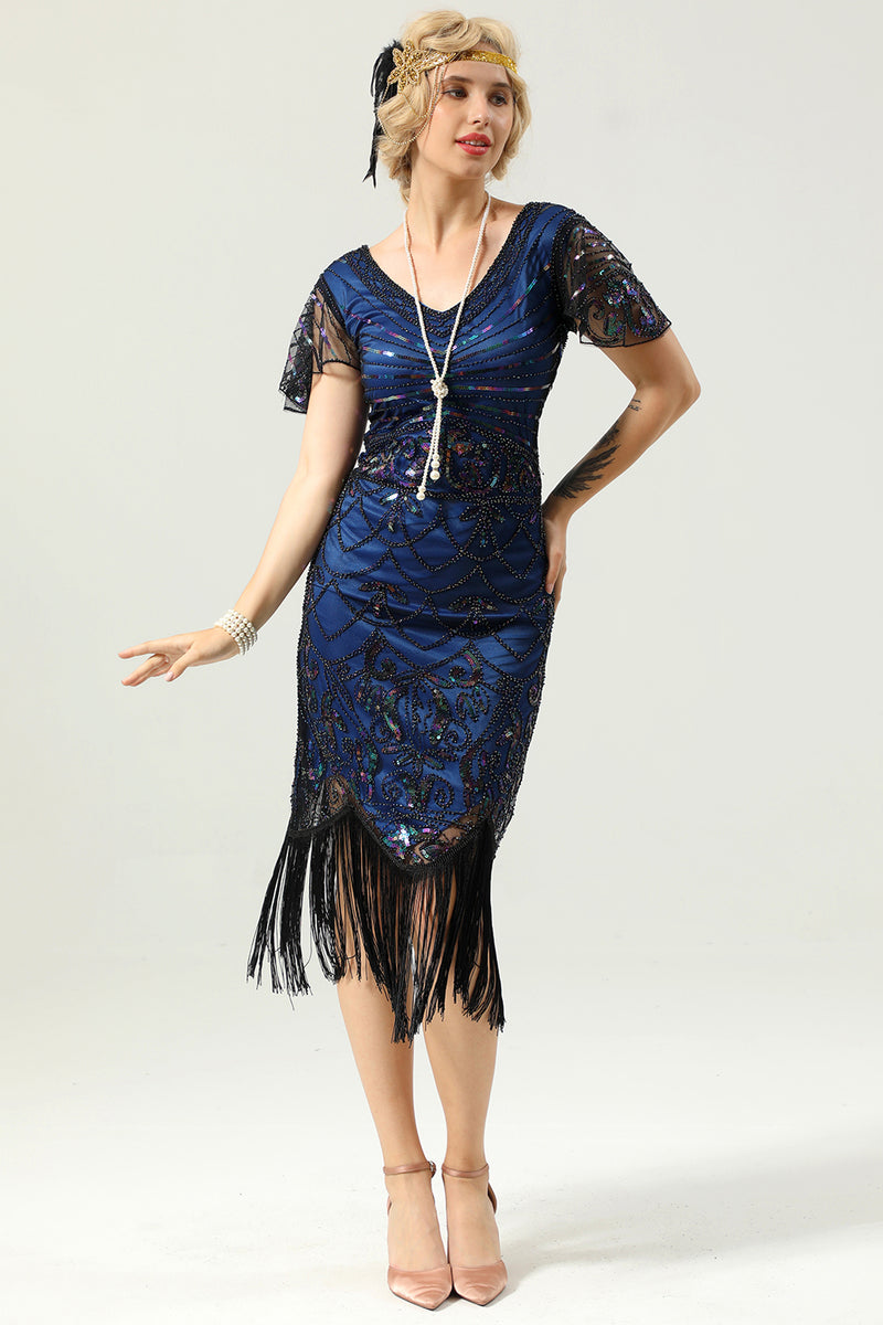 Navy blue cheap flapper dress
