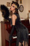 Black Sequined 1920s Flapper Dress