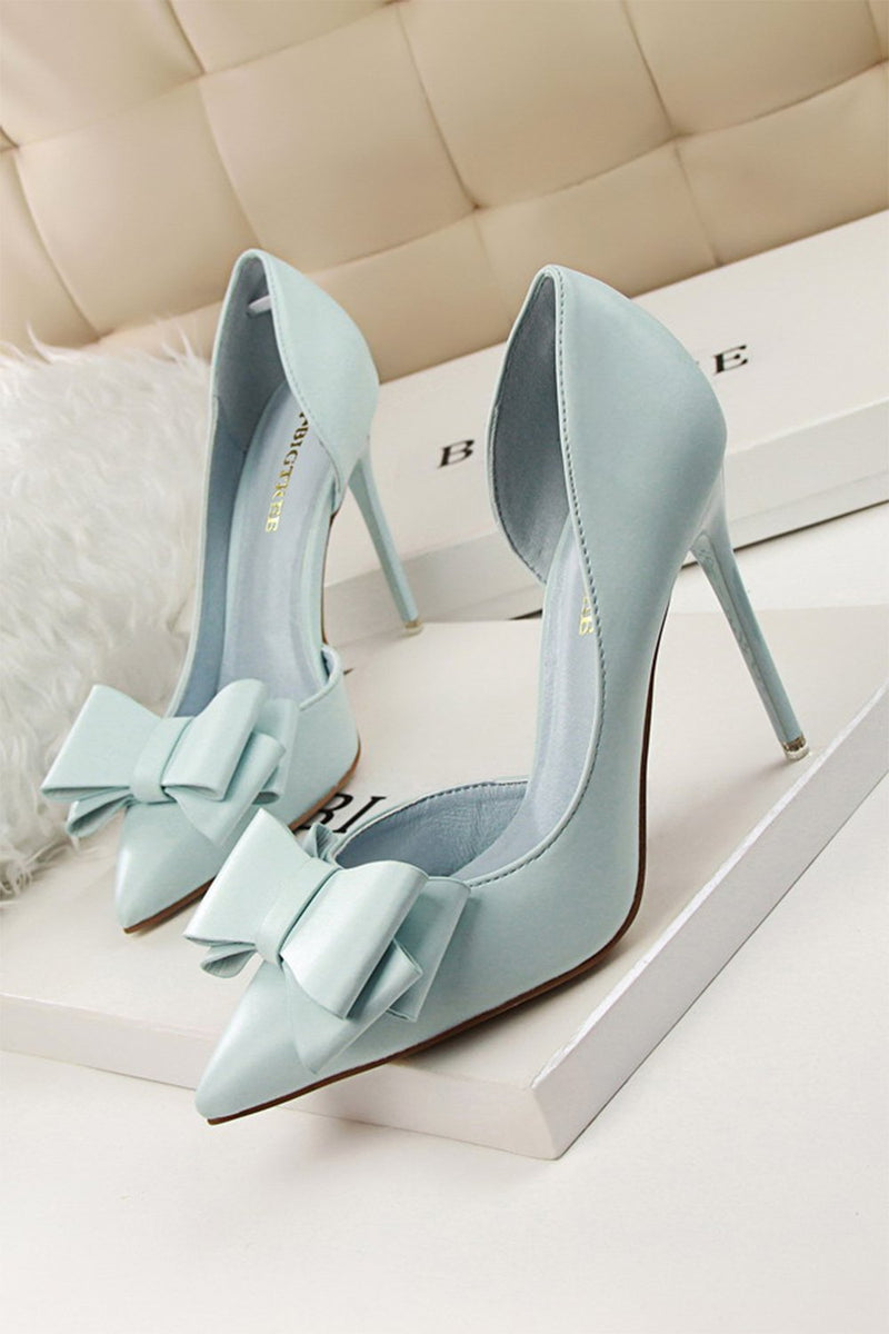 Navy heels outlet with bow