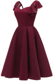 Sweetheart Burgundy Cocktail Party Dress