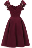 Sweetheart Burgundy Cocktail Party Dress