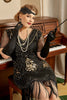Load image into Gallery viewer, Plus Size 1920s Gatsby Sequin Fringed Flapper Dress