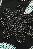 Black Blue Asymmetrical V Neck 1920s Flapper Dress