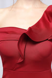 One Shoulder Simple Prom Dress