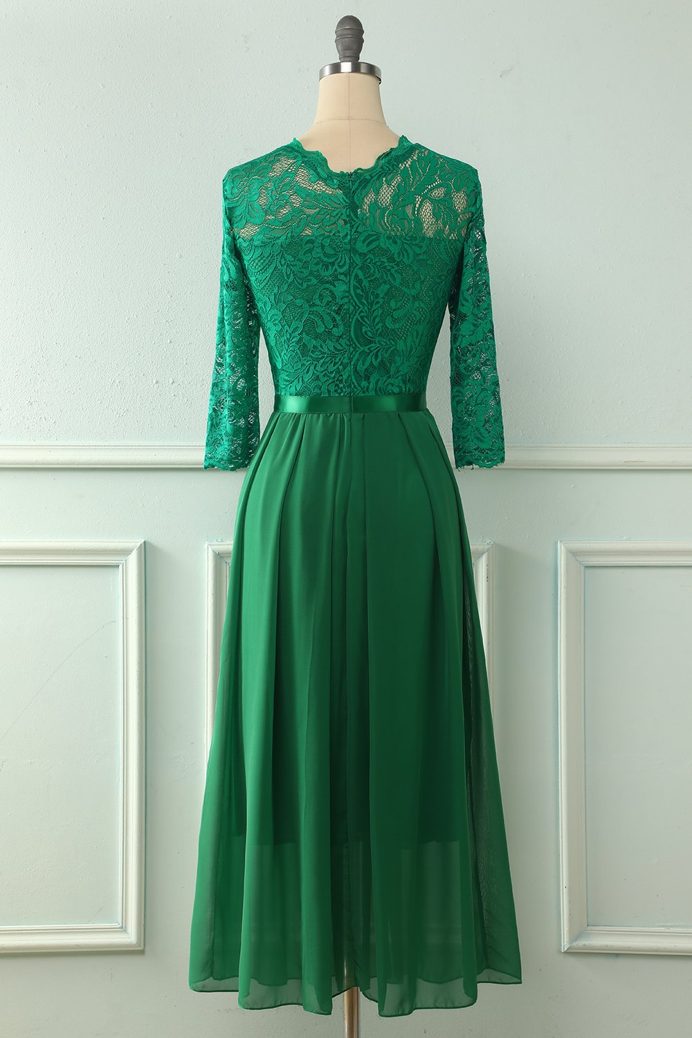 Back Lace Dress with Long Sleeves