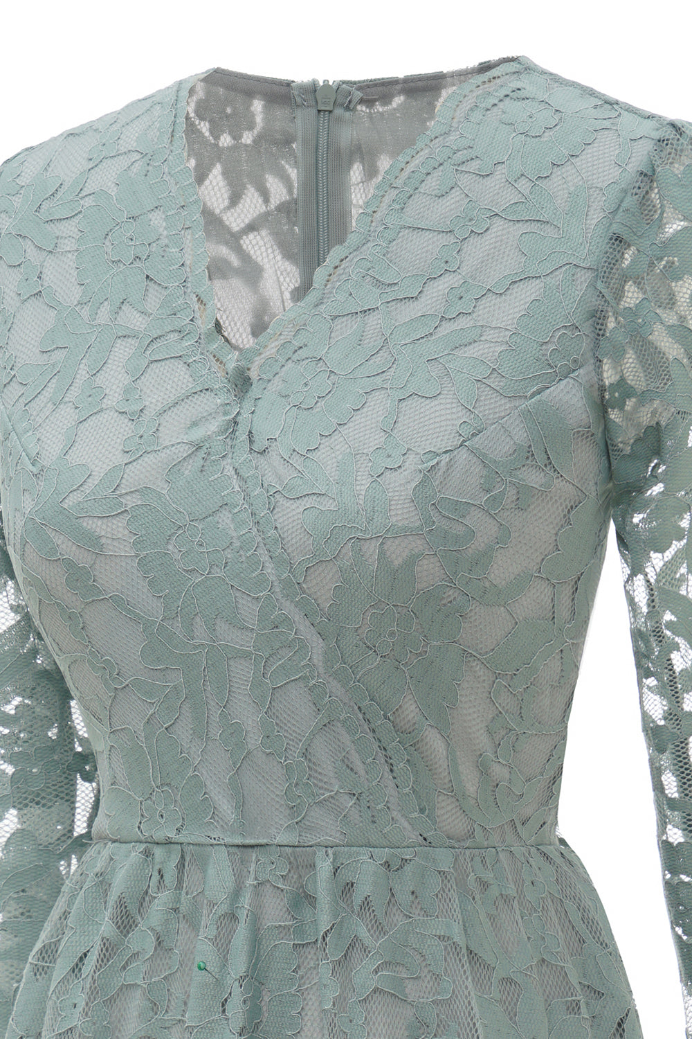 Sky Blue V-Neck Lace Dress