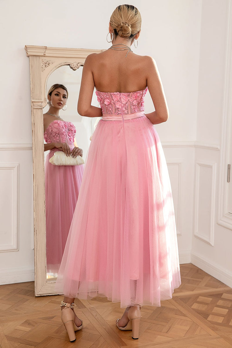 Strapless sales blush gown