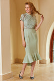 Pink Lace Bodycon 1960s Dress