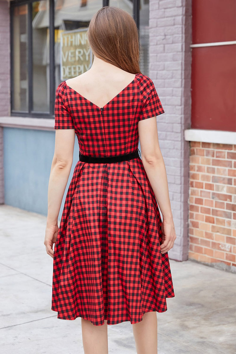 Black and best sale red plaid dress