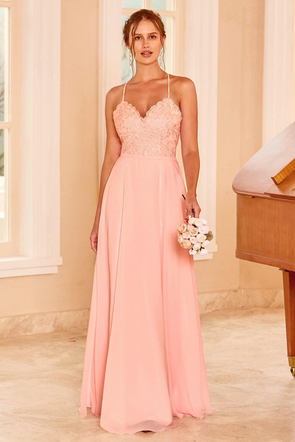 Lace Blush Bridesmaid Dress