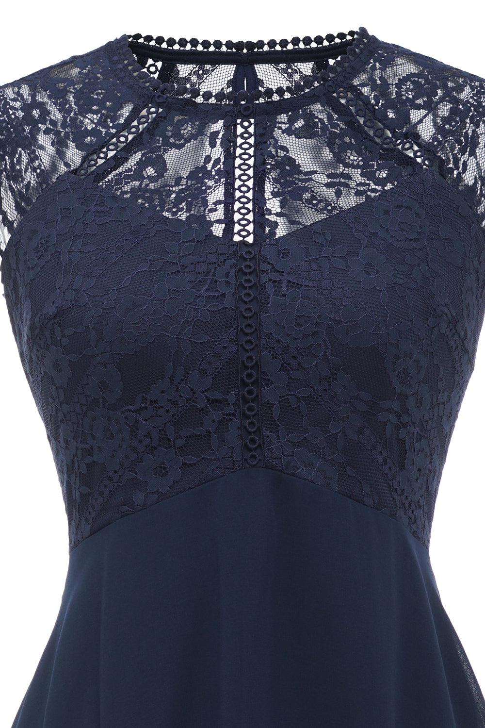 Dark Red Chiffon Lace Dress