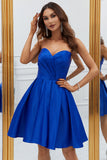 Royal Blue A-Line Sweetheart Short Graduation Dress