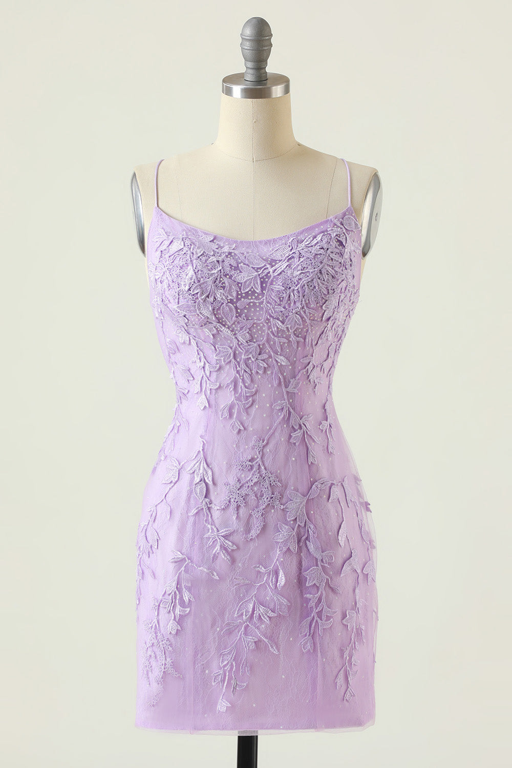 Purple Backless Bodycon Graduation Dress With Appliques