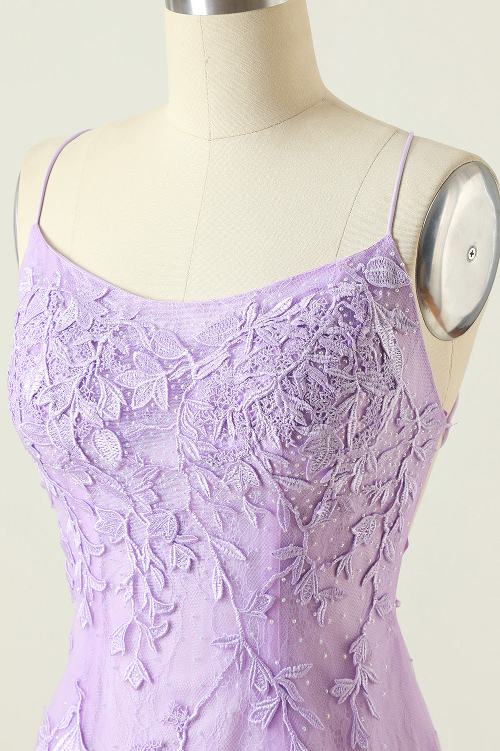 Purple Backless Bodycon Graduation Dress With Appliques