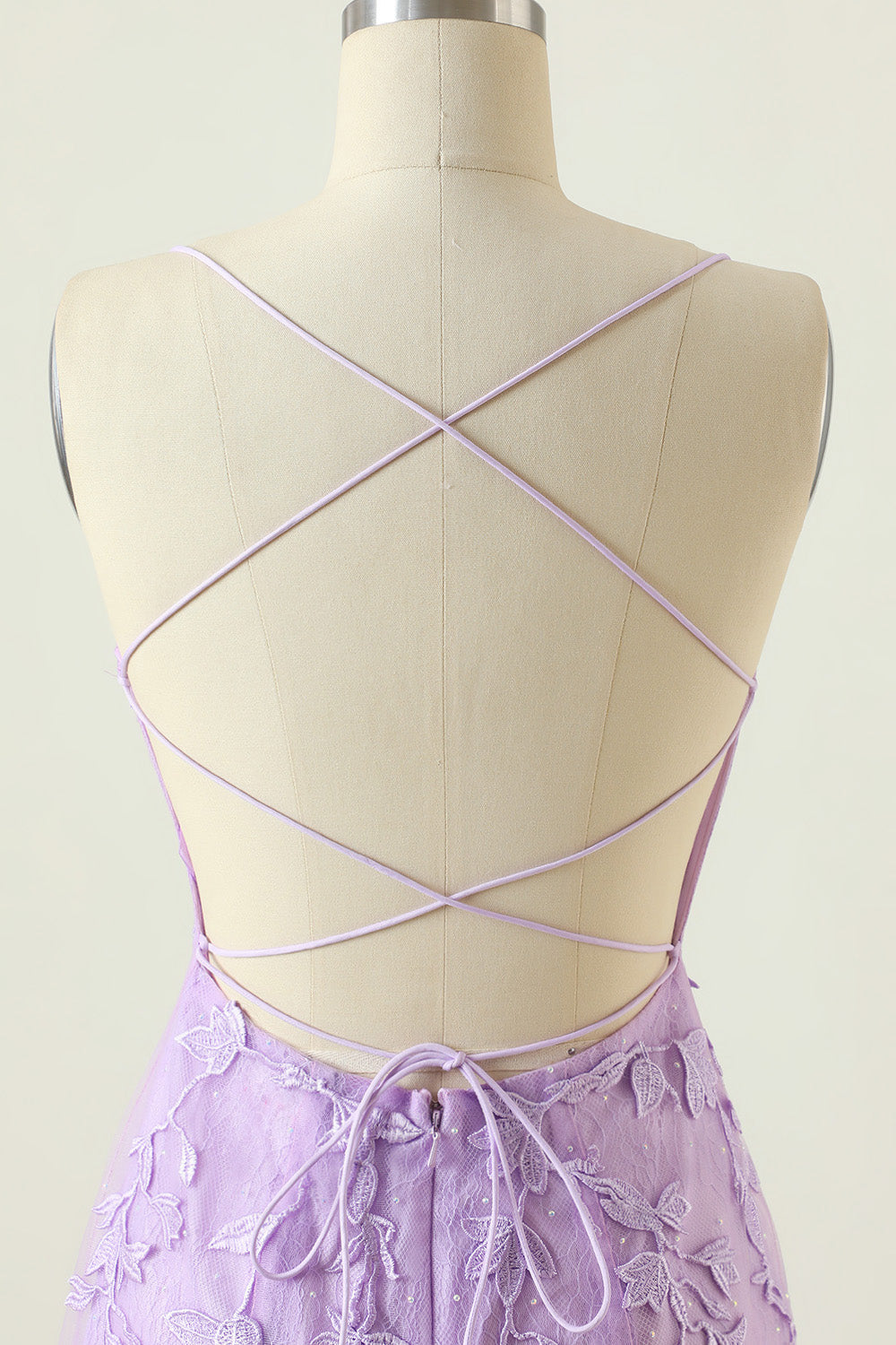 Purple Backless Bodycon Graduation Dress With Appliques