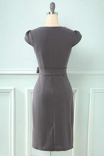 Bodycon Cap Sleeves 1960s Dress