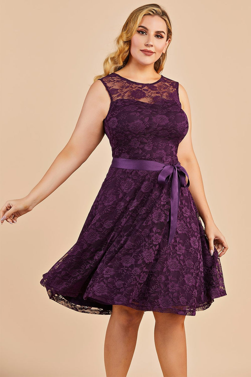 ZAPAKA Women Lavender Tulle A Line Corset Plus Size Prom Dress