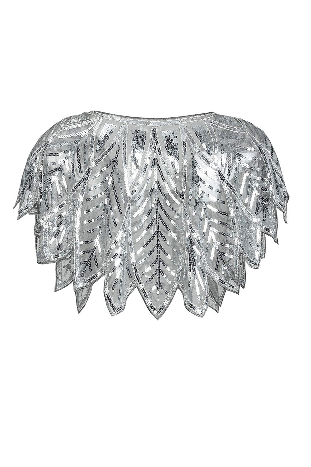 Grey Sequin Glitter 1920s Cape