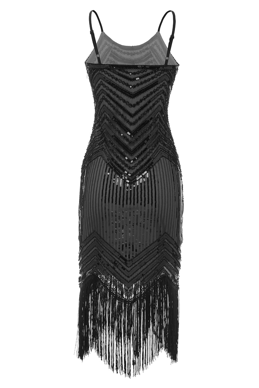 Bodycon Black Silver Sequined 1920s Dress