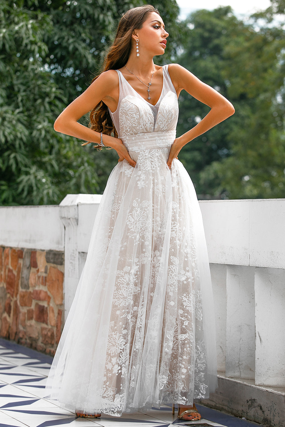 Pink Lace Prom Dress