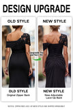 Plus Size Black Mermaid Ruched Asymmetrical Mother of the Bride Dress