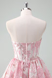 Blue A Line Sweetheart Short Corset Cocktail Dress